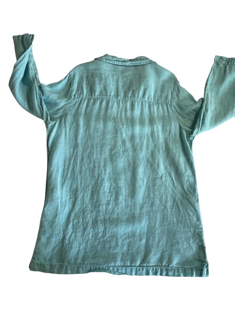 Sigrid Olsen Popover Tunic Top Shirt Blue Collared 100% Linen COASTAL LAGENLOOK - Picture 4 of 8